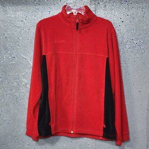 Columbia Youth Kids 18/20 Red/Black Fleece Full Zipper 2 Pocket Jacket